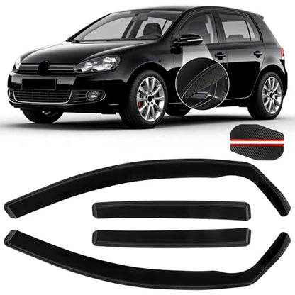 in Channel Rain Guards Fit for Volkswagen Golf MK6 Hatchback 2010 (4 Count)