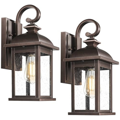 2 Pack Outdoor Wall Sconce Lights Oil Rubbed Bronze (2 Count)