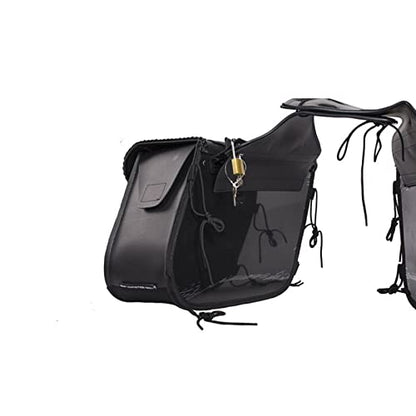 Motorcycle Saddle Bags Synthetic Leather Luggage Bag Waterproof Throw Over Saddlebags For Motorcycle Softails Sportsters Choppers Dyna V