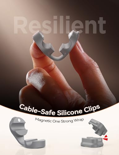 8 Pack Silicone Cord Organizer Magnetic Cable Clips (8 Count)