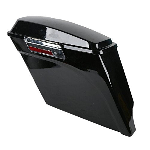 Motorcycle 5" Stretched Saddlebags with Black Conversion Brackets Fit For Harley Softail Deluxe Heritage Softail 1984 (2 Count)