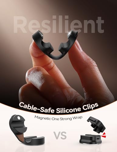 8 Pack Silicone Cord Organizer Magnetic Cable Clips (8 Count)