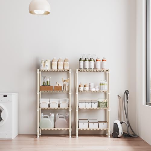 1000 lbs 4 Shelf Standing Storage Shelves Heavy Duty Metal Shelving Unit Adjustable Wire Rack for Office Garage Kitchen (4 Count)