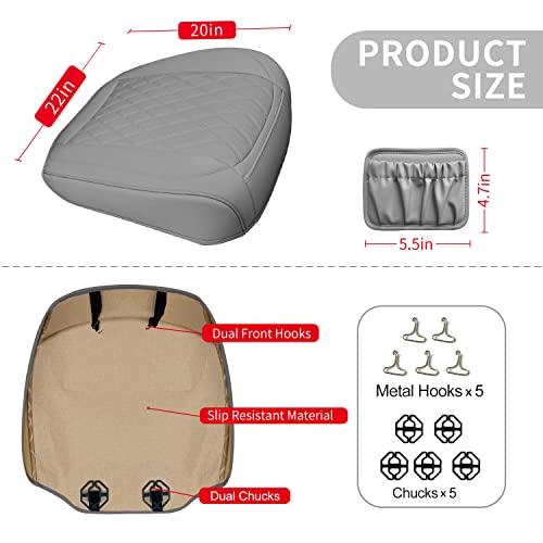 2 Pack Leather Front Car Seat Bottom Covers Gray (2 Count)