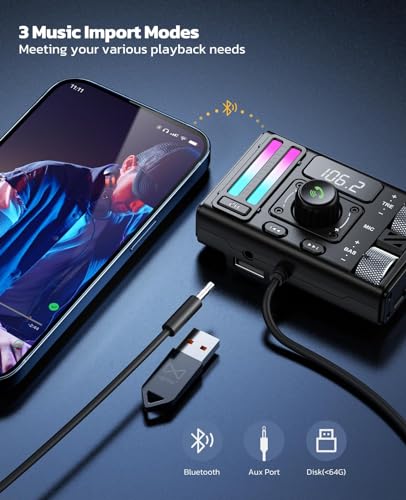 Bluetooth 5.3 Car Adapter with Air Vent Installation & DSP Noise Cancellation