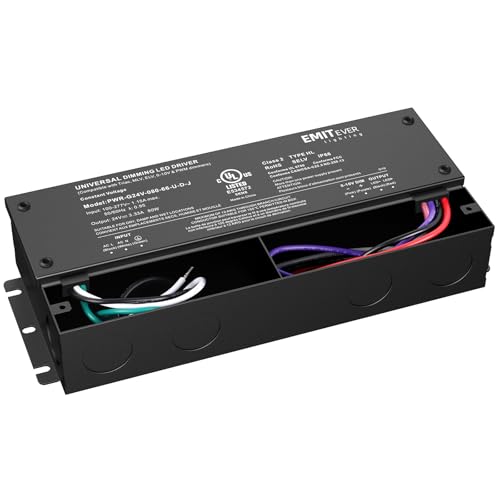 80W 24V 5-in-1 Dimmable LED Driver,AC 110-277V to DC Power Supply