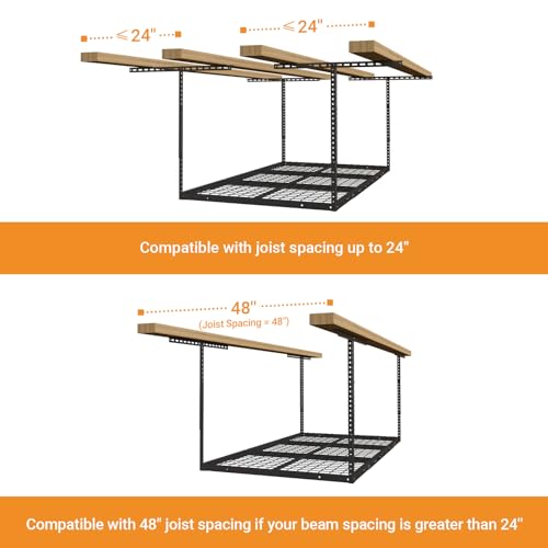 4x6ft Overhead Ceiling Garage Storage Rack