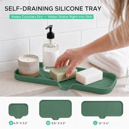 Silicone Soap Dish with Drain Spout