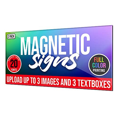 2 Pack Personalized Magnetic Signs for Vehicles