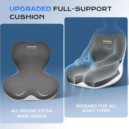 Car Seat Cushion and Lumbar Support Pillow One Piece