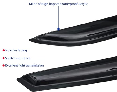 Window Visors Rain Guards Compatible with 2024 (4 Count)