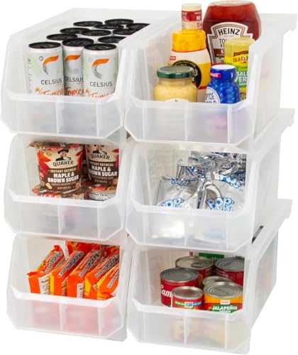Akro Mils ReadySpace Large Stackable Plastic Storage Bins (6 Count)