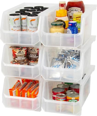 Akro Mils ReadySpace Large Stackable Plastic Storage Bins (6 Count)