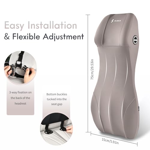 Lumbar Support Pillow and Car Neck Pillow Memory Foam Integrated Lumbar Support Cushion with Headrest Pillow Ergonomic Car Seat Back Support for Head Waist Support Sciatica Pain Relief