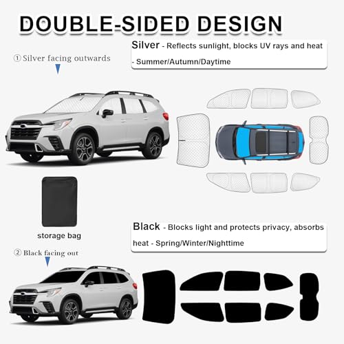 8pcs Thicken Sun Shades for Subaru Ascent 2019