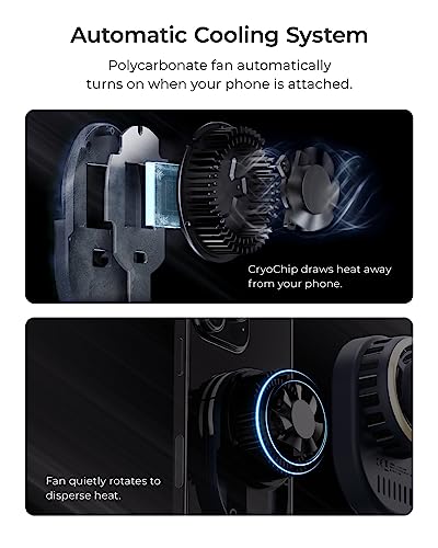 Velox Pro MagSafe Compatible Dash & Windshield Car Mount with Wireless Charging & CryoFlow™ Cooling Compatible with MagSafe Phones Including iPhone 12