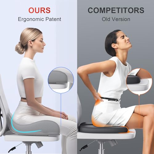 XL Ergonomic Seat Cushion Relieves Sciatica & Tailbone Pain