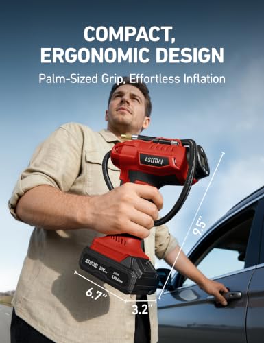 Cordless Tire Inflator Portable Air Compressor 160PSI 12VDC Battery