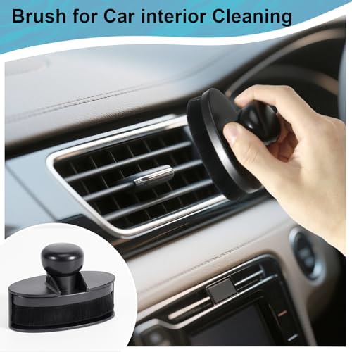 Tire Shine Applicator Brush Large Vegan Oval Tire Shine Brush with Storage Stand for Vehicles Tire Shine Polish Wax and Car Wash