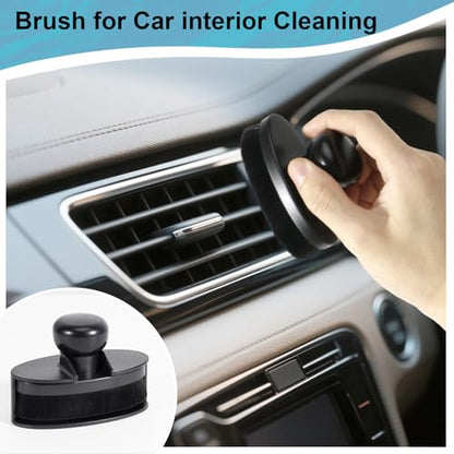Tire Shine Applicator Brush Large Vegan Oval Tire Shine Brush with Storage Stand for Vehicles Tire Shine Polish Wax and Car Wash
