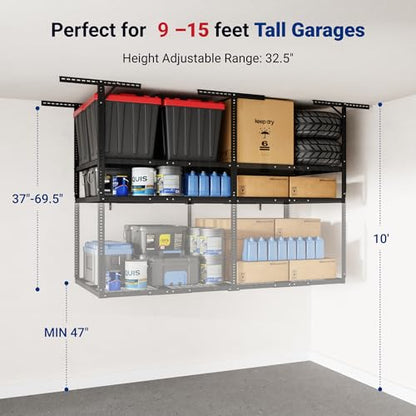 4x8 2 Tier Overhead Ceiling Garage Storage Rack