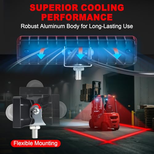 LED Forklift Safety Light Red for AGV Automated Guided Vehicle (4 Count)
