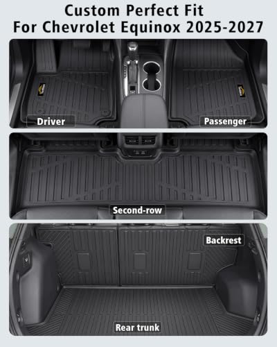Floor Mats & Cargo Mat & Backrest Mat for Chevy Equinox 2027 2026 2025 Gas