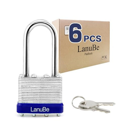 Laminated Keyed Alike Padlock 6 Pack 1.6 (6 Count)