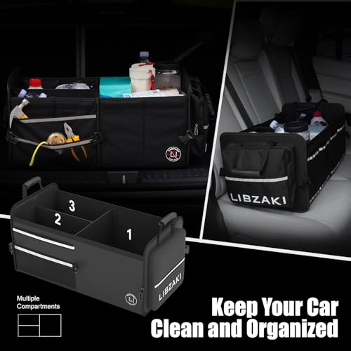 LIBZAKI Car Trunk Storage Organizer