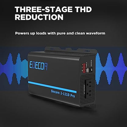 Pure Sine Wave Inverter 1200W 12V DC to 110V AC