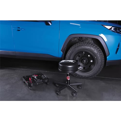 W85033 Pneumatic Rolling Shop Stool with Wheels