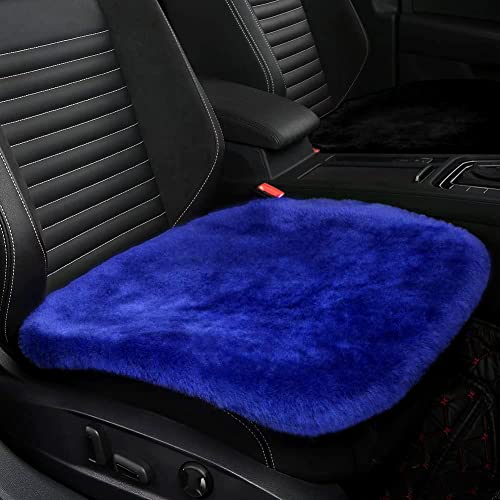 Genuine Sheepskin Car Seat Cushion Seat Covers for Cars Trucks SUV Comfort Seat Protector Pad for Car Driver Seat Car Accessories for Women Office Chair Car Decor