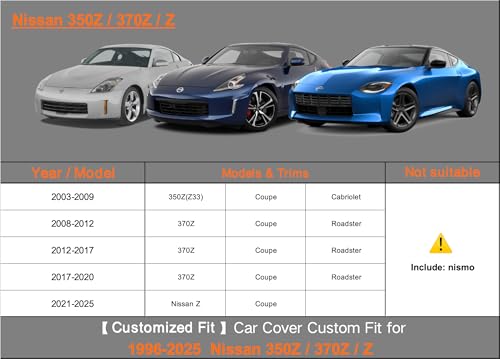 Waterproof Heavy Duty Car Cover Custom Fit Nissan 350Z 370Z
