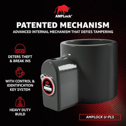 U-PLS 1-Cylinder Strong King Pin Lock for Semi-Trailer and 5th Wheel - Anti Theft Trailer Hitch Lock, Keyed Alike Commercial & Travel RV Hitch Locks with Keys for Enhanced RV Security