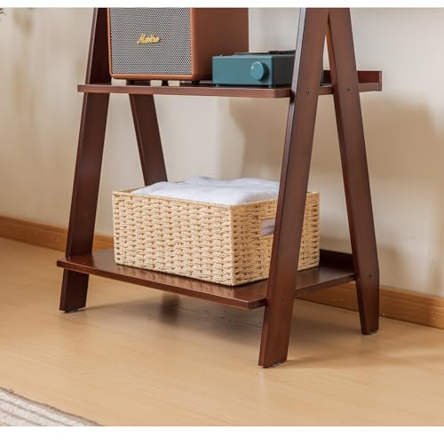 Bamboo Ladder Shelf Bookcase (5 Count)