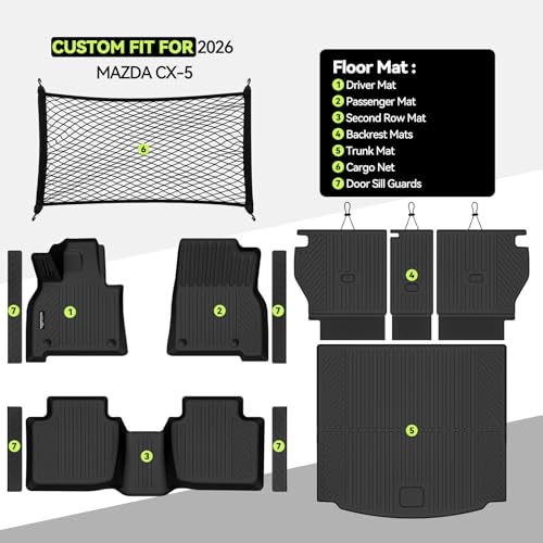All Weather TPE Floor Mat Set for 2026 Mazda CX