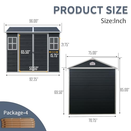 8x6 FT Outdoor Storage Shed