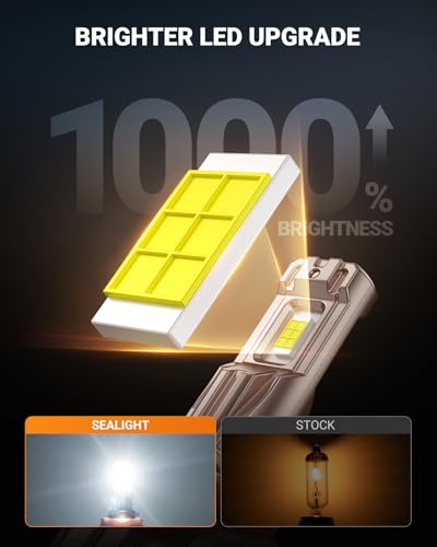 H11/H16/H8 LED Fog Light Bulb, 18000LM Ultra Bright H11 LED bulb, IP68 Waterproof Injection Sealed,Long Lifespan 80000 Hours, 1:1 Fit for Cars,Trucks,and SUVs,Pack of 2