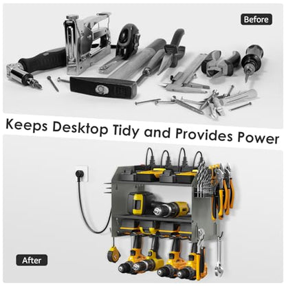 Wall Mount Modular Tool Charging Organizer (7.9 Count)