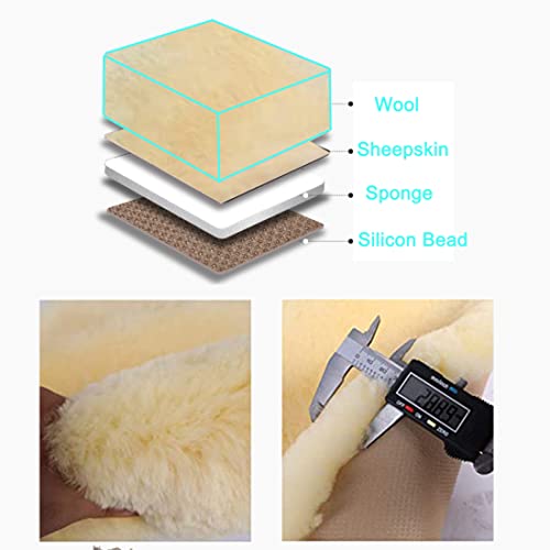 Genuine Sheepskin Car Seat Cover for Fuzzy Soft Fur Wool Cushion