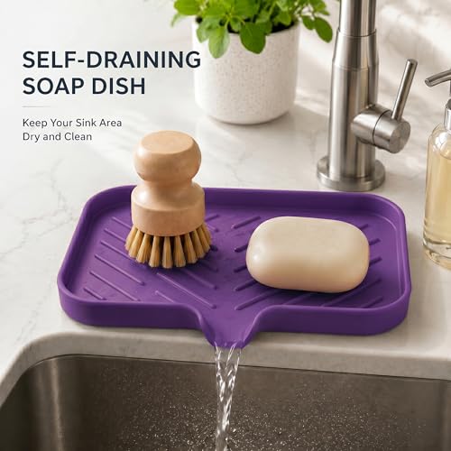 Silicone Soap Dish with Drain Spout