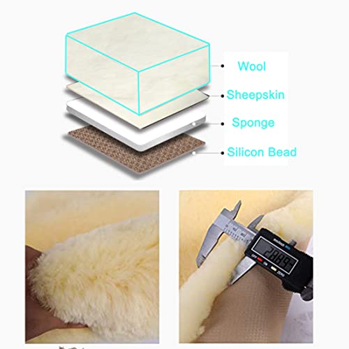 2 Pack White Fuzzy Sheepskin Car Seat Covers for Soft Genuine Wool Cushion (2 Count)
