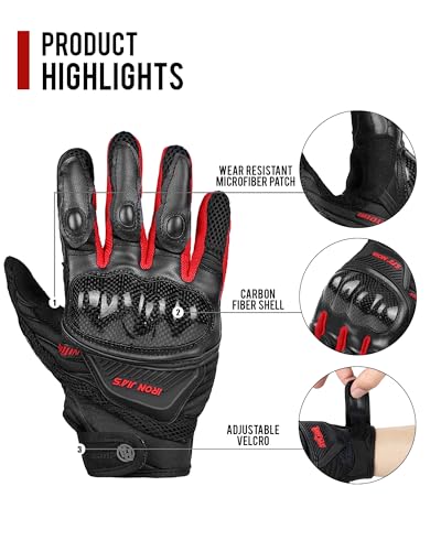 Motorcycle Gloves Touch Screen for Men Women Padding Hard Knuckle Cycling Motorbike ATV Hiking Riding Climbing Glove