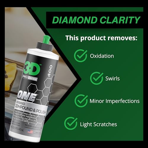 One Car Scratch & Swirl Remover Hybrid Rubbing Compound & Polish Buffing Compound for True Paint Correction 16oz Made in USA (16 Ounce)