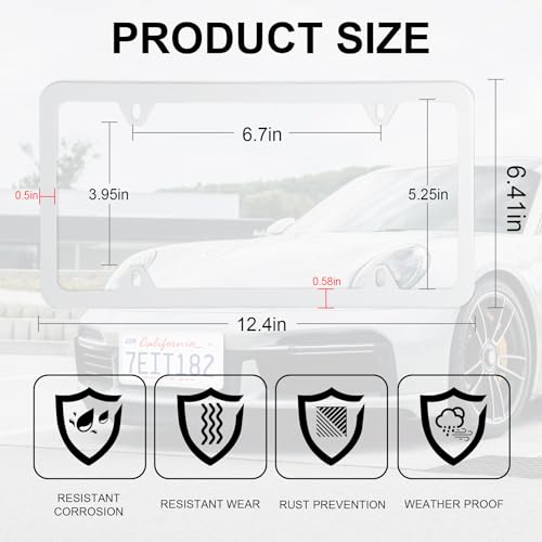 4 Holes Stainless Steel License Plate Frames