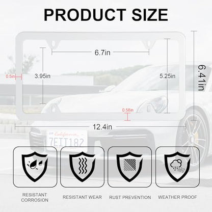 4 Holes Stainless Steel License Plate Frames