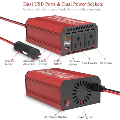 400W Power Inverters for Vehicles DC 12v to 110v AC Car Inverter