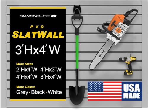 Heavy Duty 3'H X 4'W PVC Garage SlatWall Storage System
