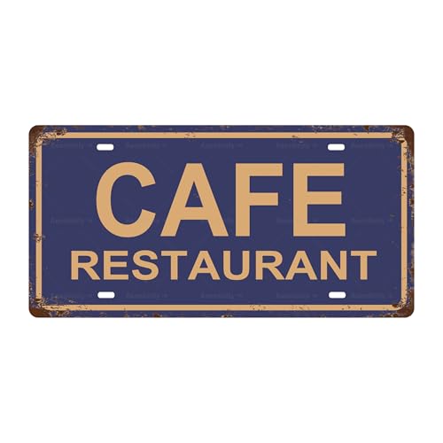 CAFE SPACE Metal Tin Sign License Plate Bar Cafe Garage Cave Home Room Wall Bathroom Farmhouse Garden Porch Patio Decor