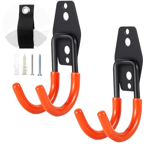 Heavy Duty Garage Storage Hooks 2 Pack Garage Tool Organizer Wall Mount (2 Count)